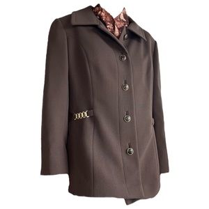 Vintage Brown Blazer Jenny Buffalo, NY Blazer Jacket Gold Hardware